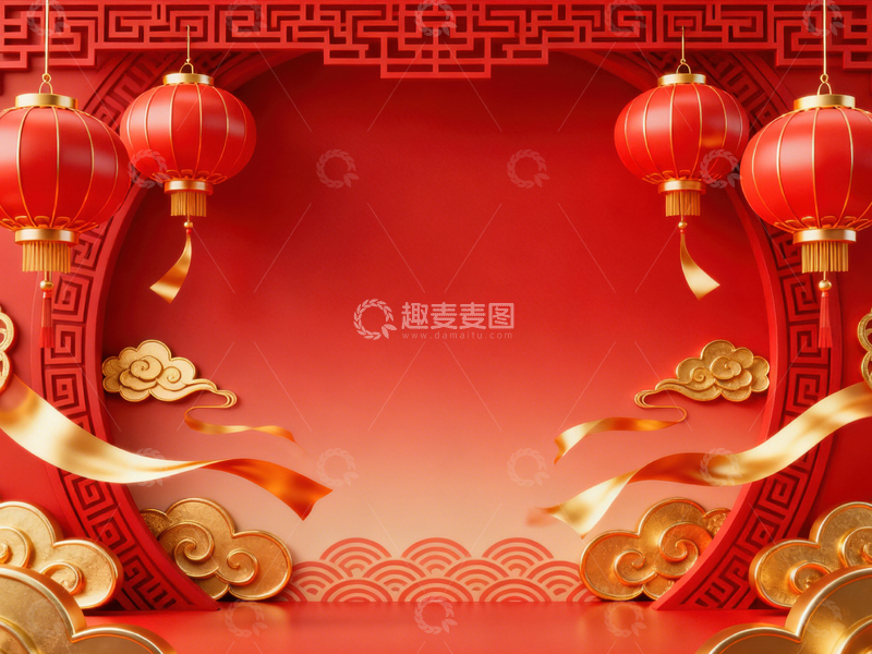 高清大图下载【趣麦麦图】新年元旦春节背景_普屏434