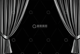 舞台拉开的银灰色幕布
