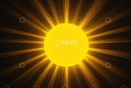 黄色发光太阳光线背景图
