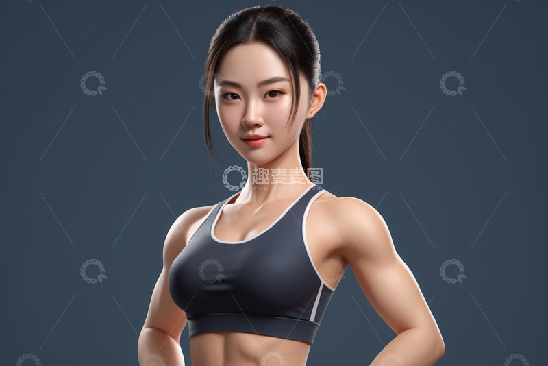 高清大图下载【趣麦麦图】健身女性半身肖像