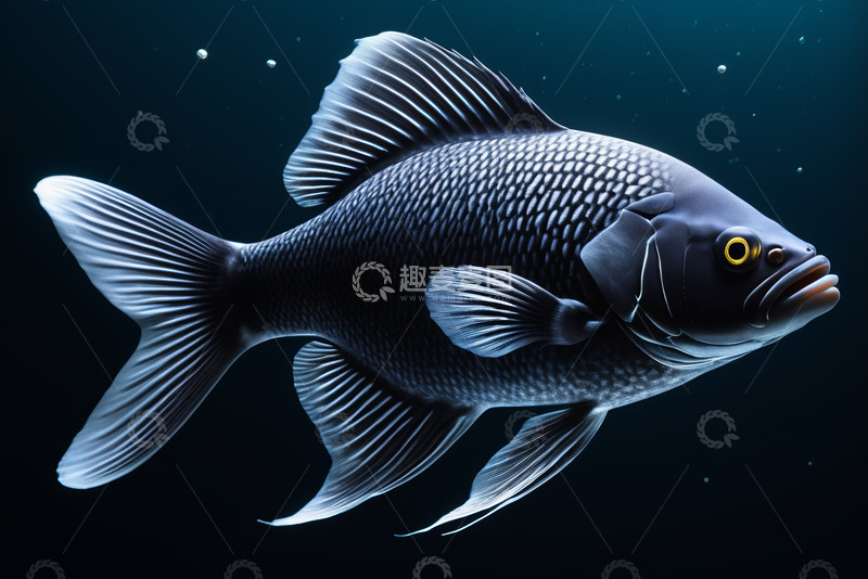 高清大图下载【趣麦麦图】水中黑色鱼类特写素材