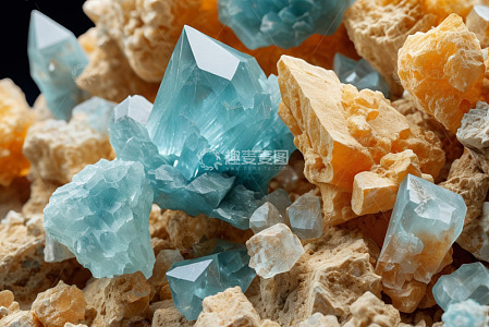 多彩矿物水晶特写