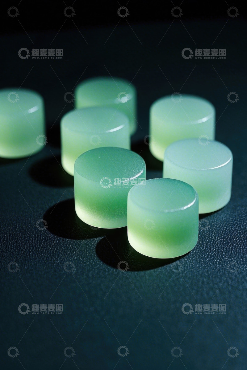 高清大图下载【趣麦麦图】绿色玉石圆块静物展示