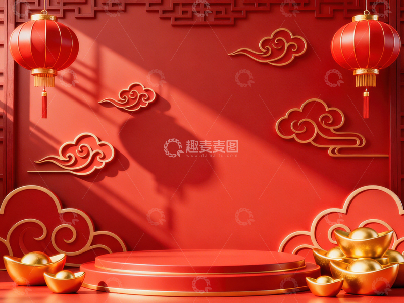 高清大图下载【趣麦麦图】新年元旦春节背景_普屏445