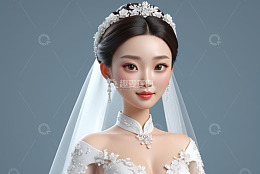 中式风格新娘婚纱造型肖像