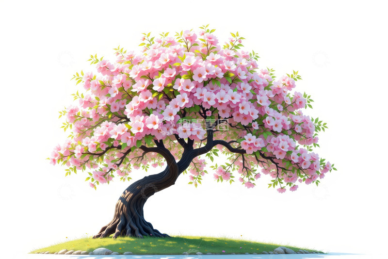 高清大图下载【趣麦麦图】盛开的粉色繁花树木