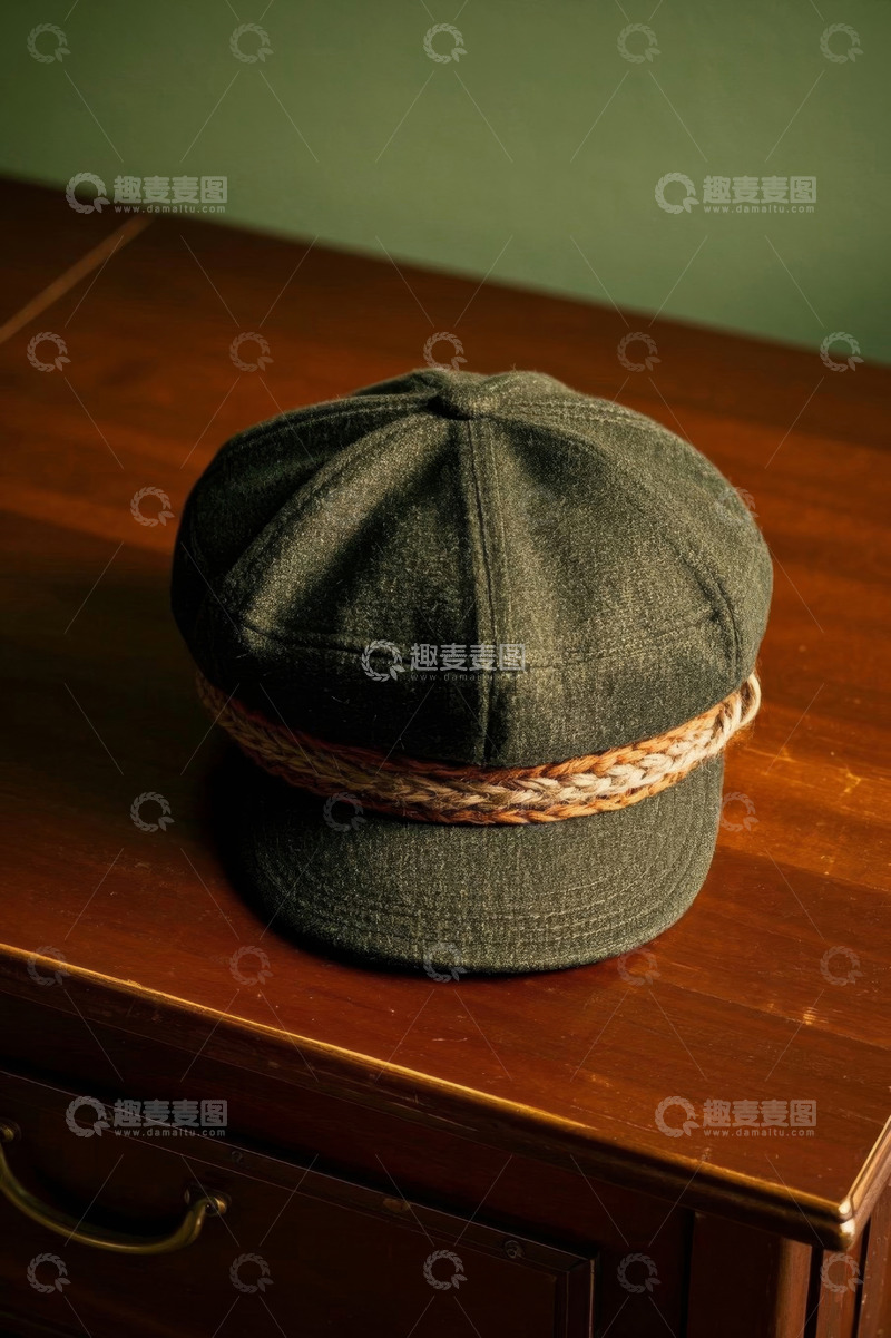 高清大图下载【趣麦麦图】木质桌上的复古风格帽子