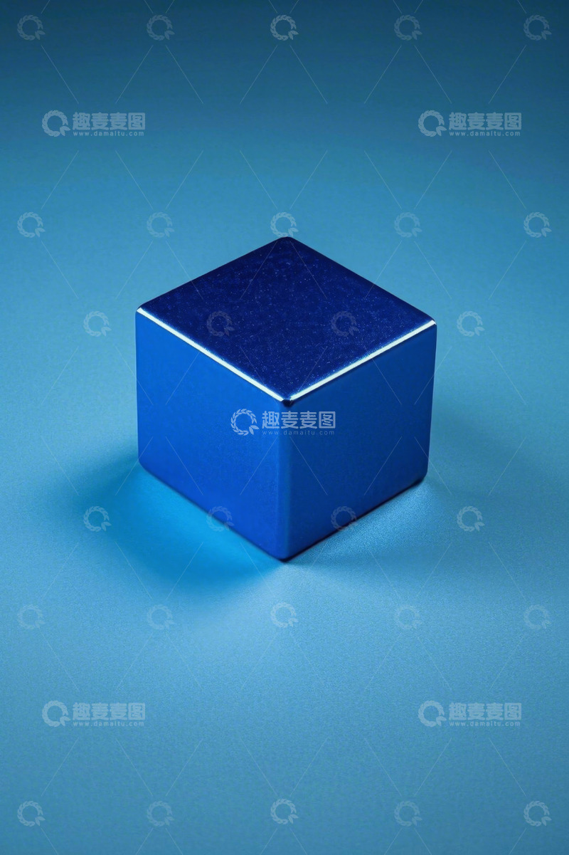 高清大图下载【趣麦麦图】蓝色立方体产品展示