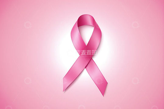 粉色丝带乳腺癌防治象征图
