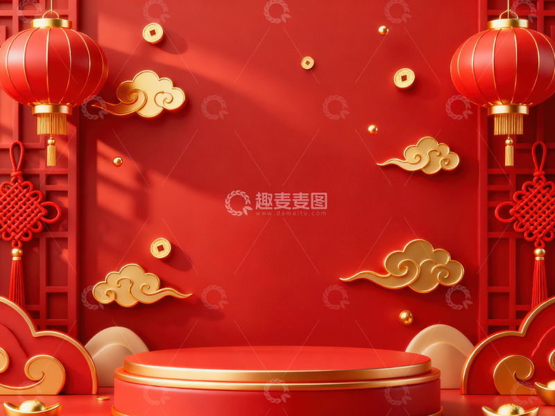 高清大图下载【趣麦麦图】新年元旦春节背景_普屏444