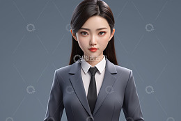 职业装女性半身像