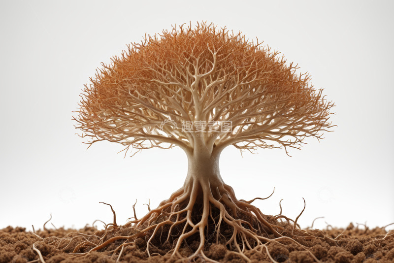 高清大图下载【趣麦麦图】根系发达的橙色树木特写