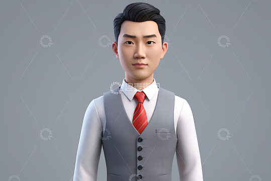 商务着装男性3D形象