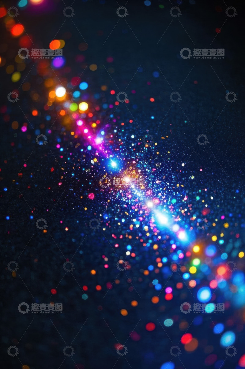 高清大图下载【趣麦麦图】彩色发光粒子抽象背景