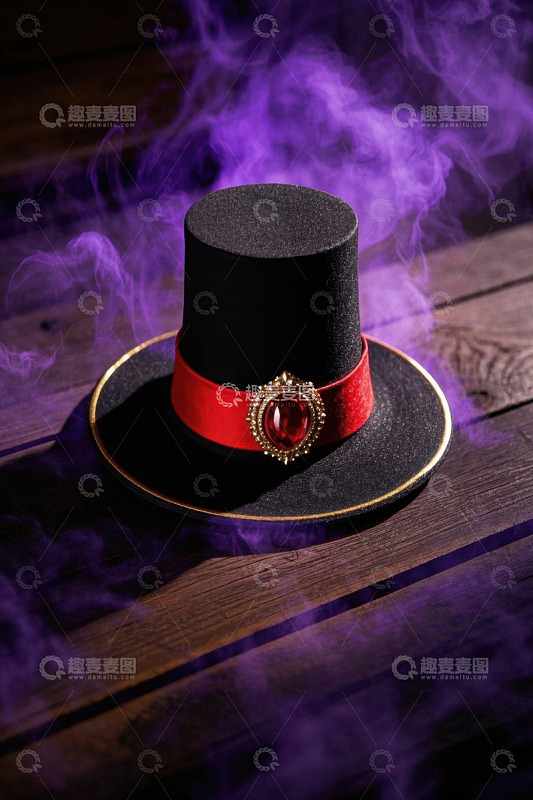 黑色魔术师礼帽特写