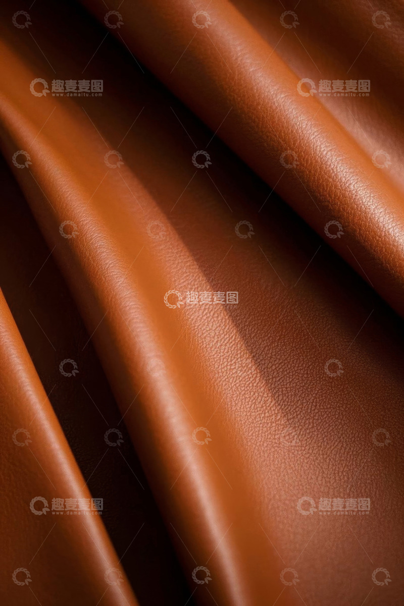 高清大图下载【趣麦麦图】棕色皮革纹理特写