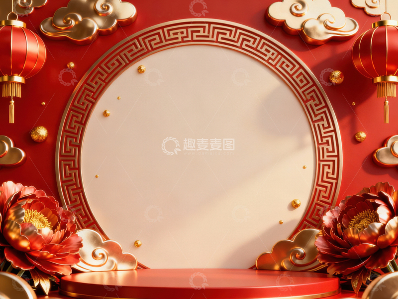 高清大图下载【趣麦麦图】新年元旦春节背景_普屏447