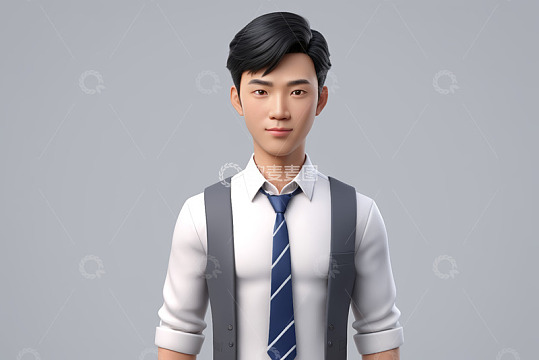 商务装扮男性3D形象