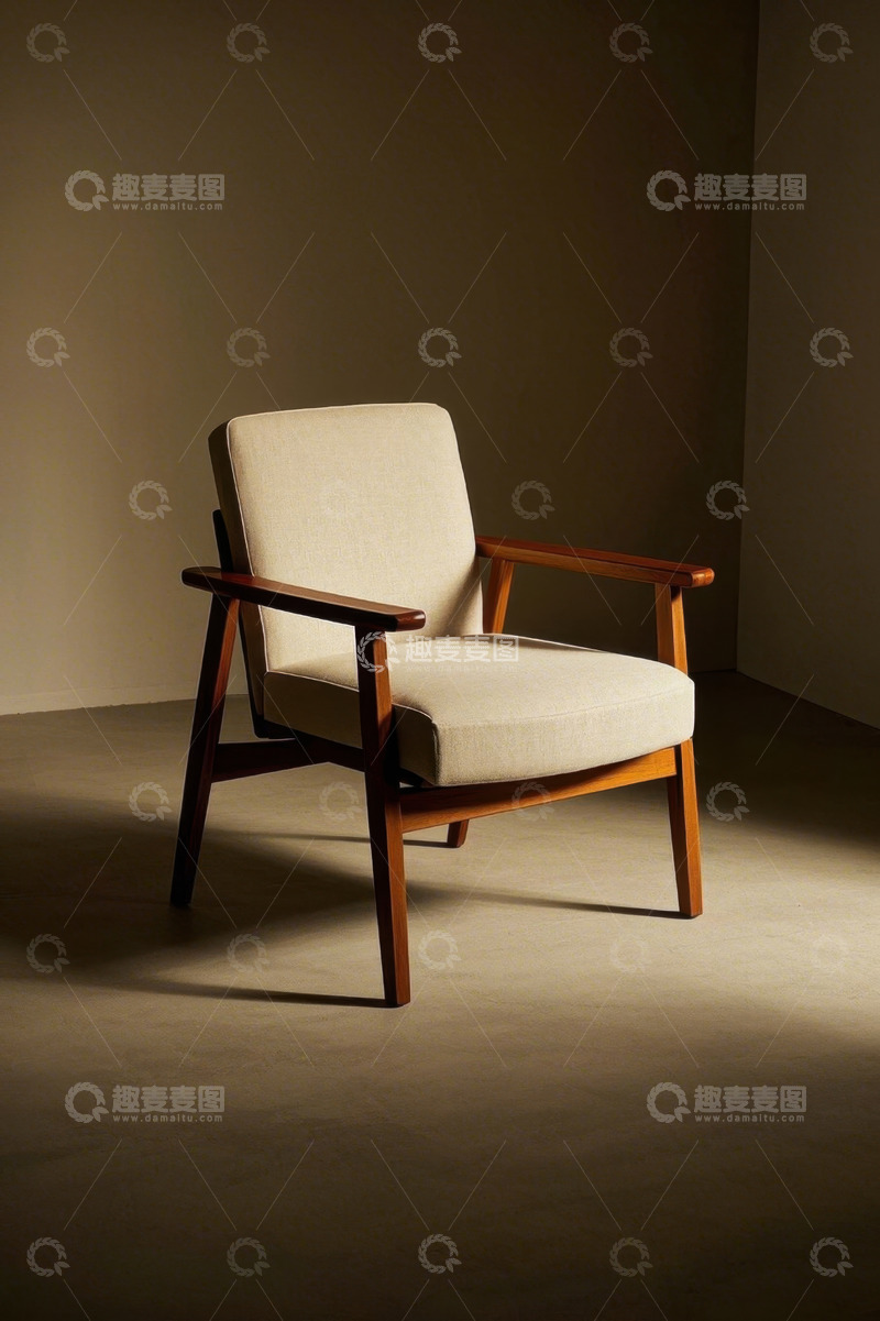 高清大图下载【趣麦麦图】现代舒适木质扶手椅