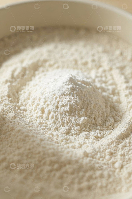 碗中白色面粉特写