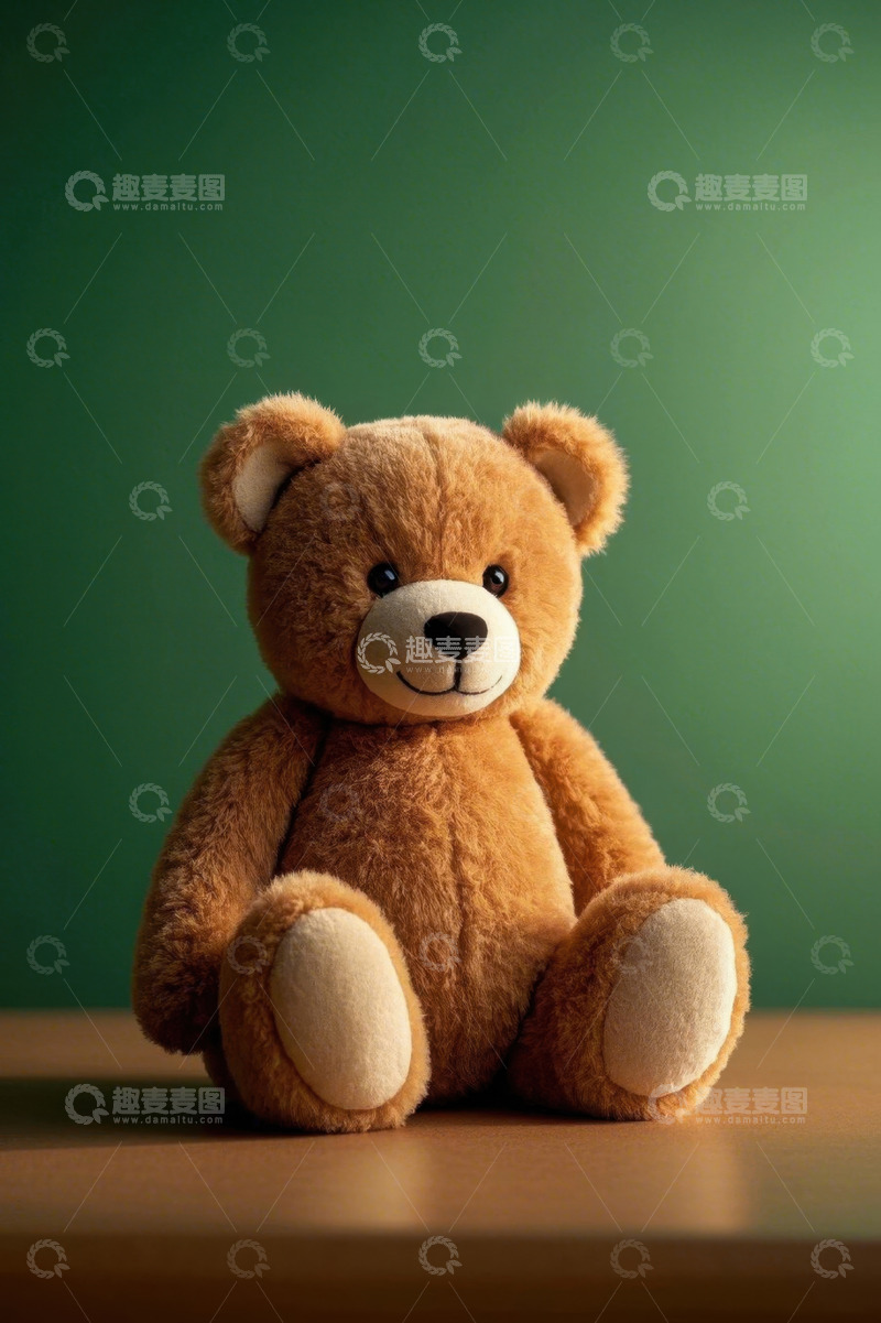 高清大图下载【趣麦麦图】棕色泰迪熊玩具静物特写