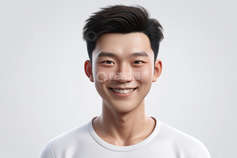 高清大图下载【趣麦麦图】微笑年轻男性肖像