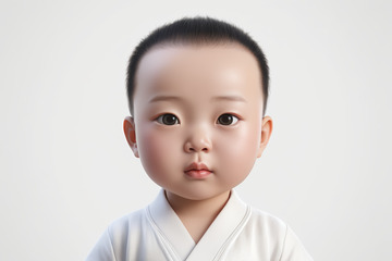 亚洲幼儿正面肖像