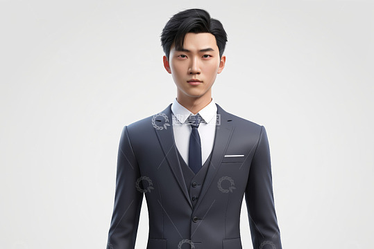 身着西装的亚洲男性人像