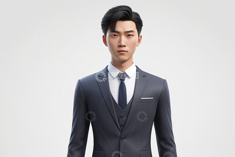 身着西装的亚洲男性人像