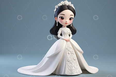 卡通风格新娘形象