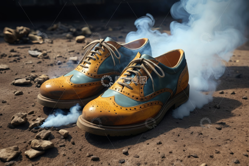 高清大图下载【趣麦麦图】复古皮鞋特写带烟雾效果