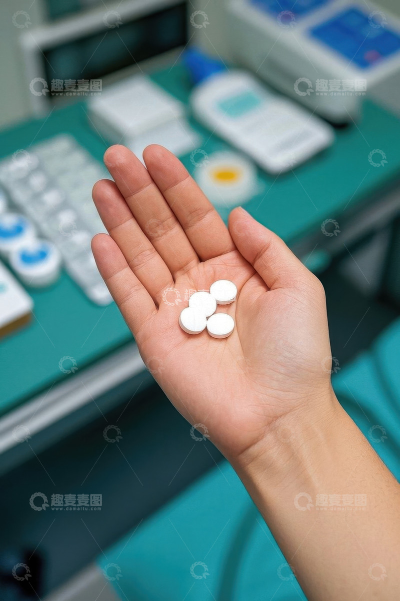 高清大图下载【趣麦麦图】手捧药片的医疗场景