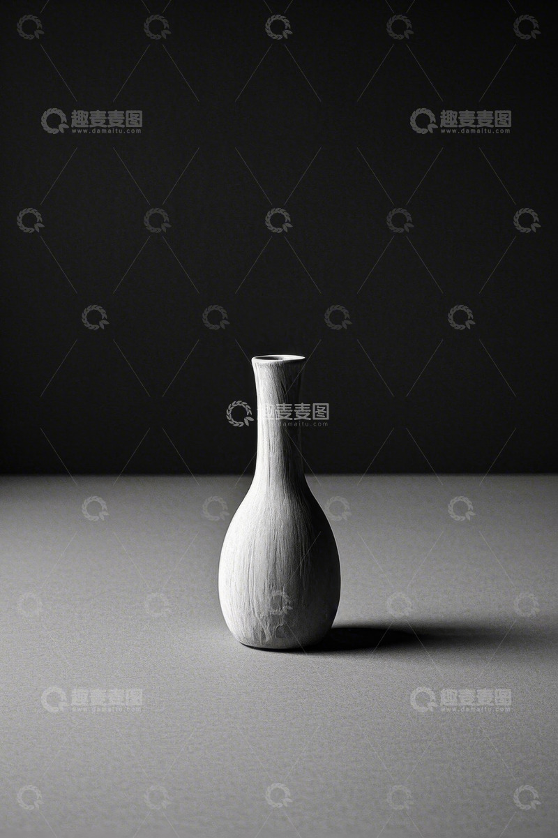 高清大图下载【趣麦麦图】简约白色陶瓷花瓶特写