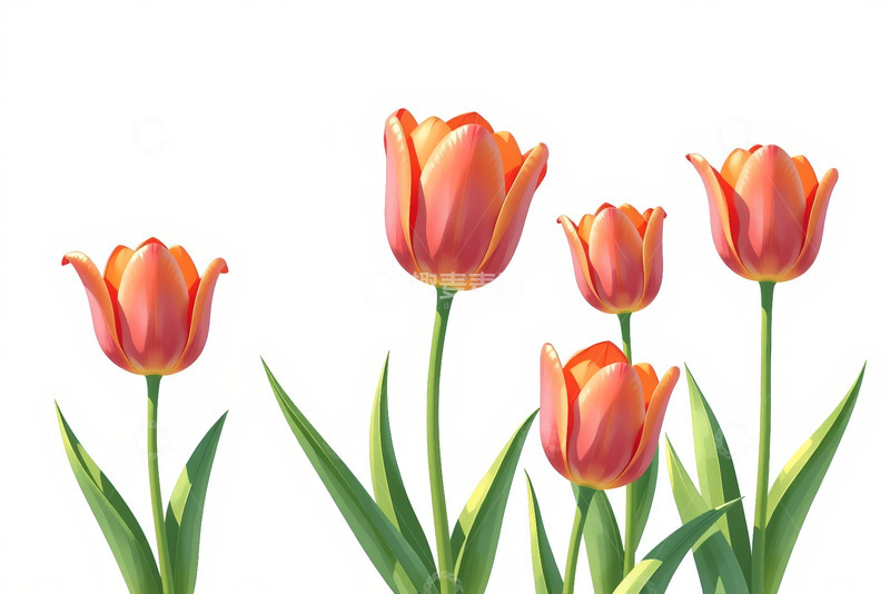 高清大图下载【趣麦麦图】橙色郁金香花卉