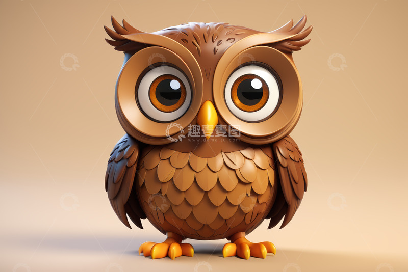 高清大图下载【趣麦麦图】可爱卡通猫头鹰形象