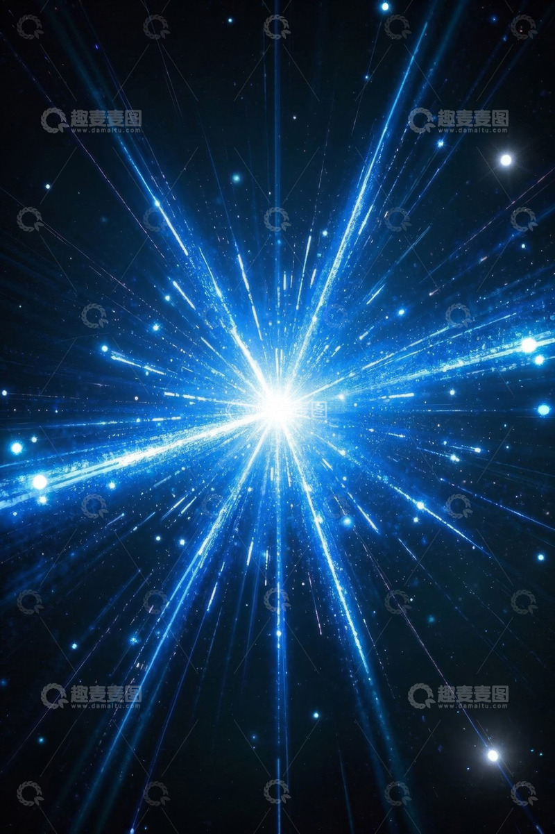 高清大图下载【趣麦麦图】蓝色星空光芒放射特效
