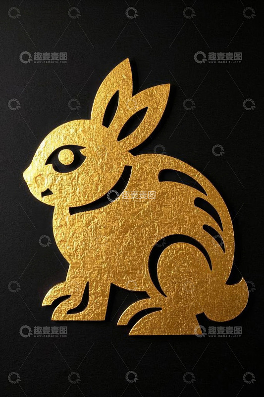 金色兔子装饰图案
