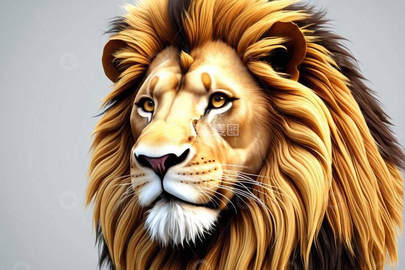 高清大图下载【趣麦麦图】雄狮头部特写