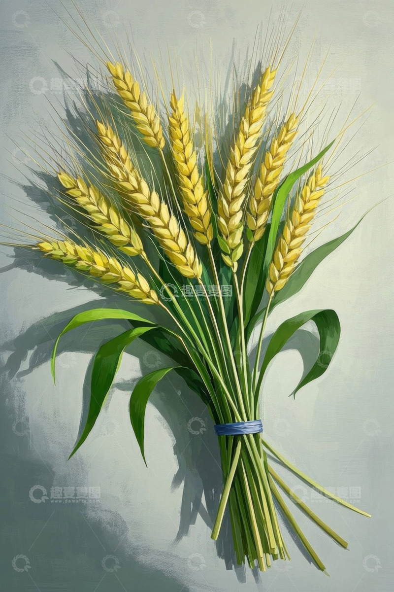 高清大图下载【趣麦麦图】一束金黄饱满的小麦麦穗