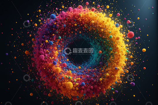 彩色粒子环形抽象背景