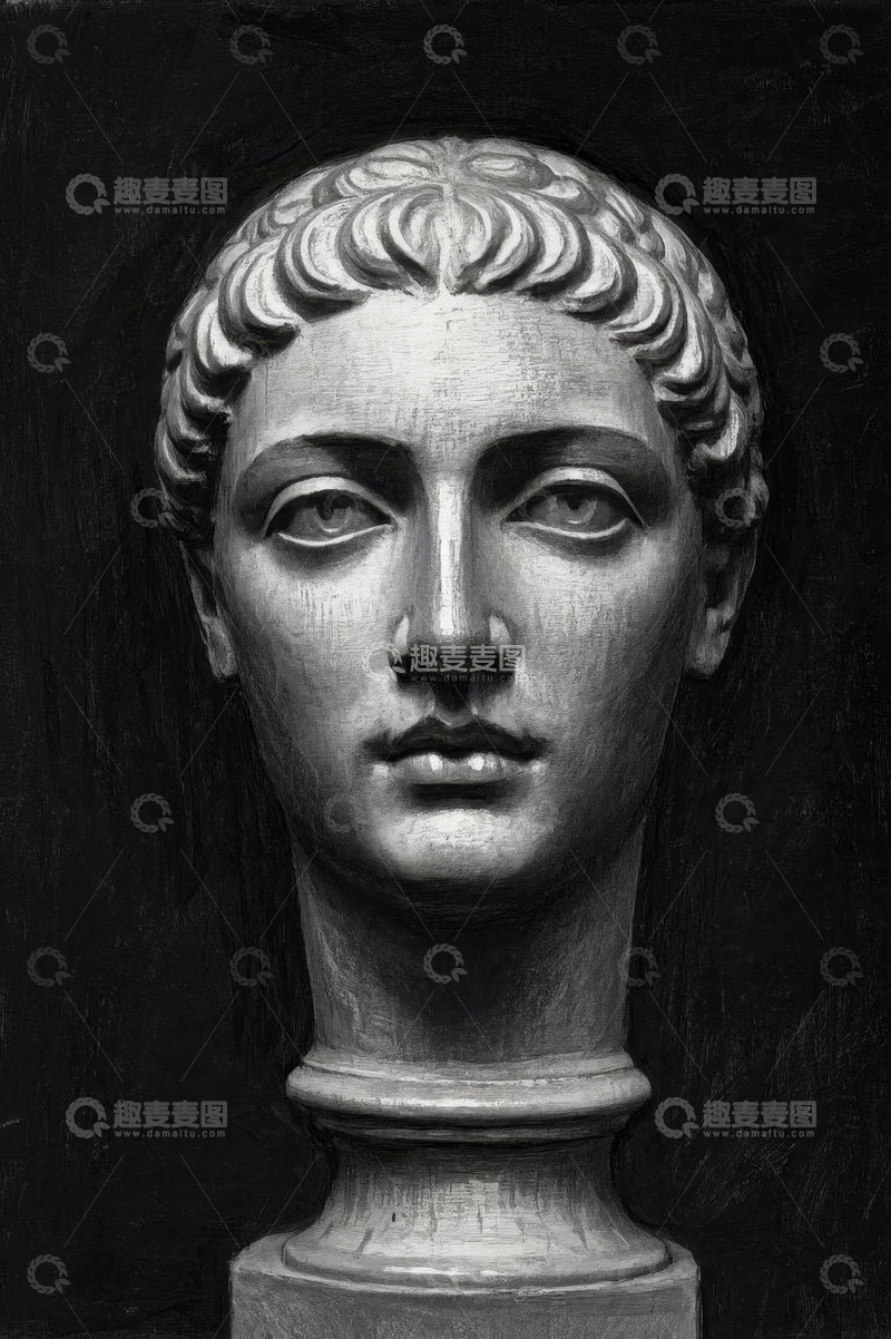 高清大图下载【趣麦麦图】古典雕塑人物头像特写