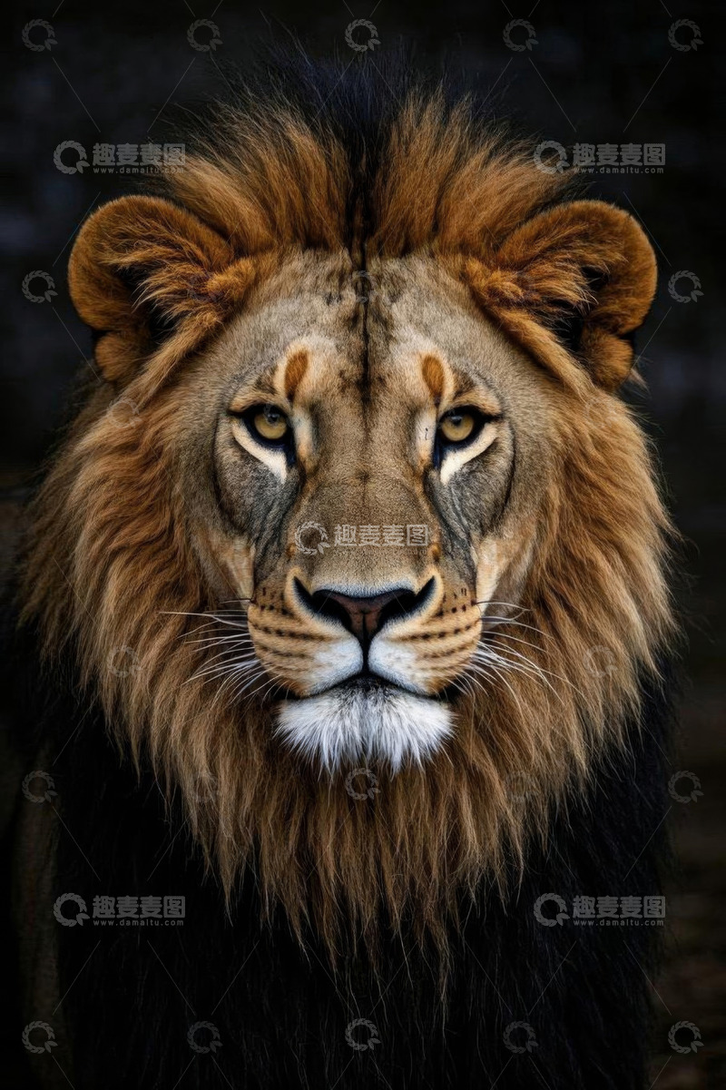 高清大图下载【趣麦麦图】雄狮头部特写素材