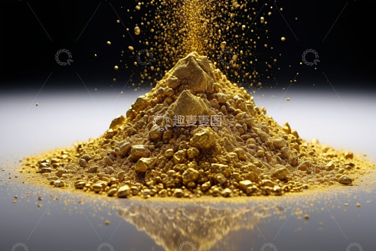 金色粉末堆积特写
