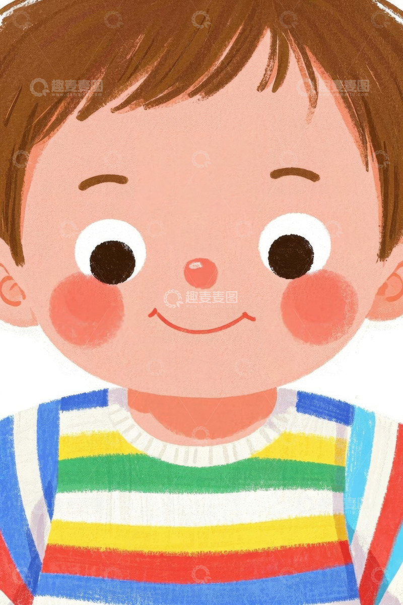 高清大图下载【趣麦麦图】微笑男孩动画形象