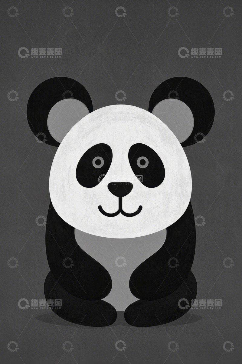 高清大图下载【趣麦麦图】可爱卡通熊猫形象插画