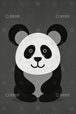 可爱卡通熊猫形象插画