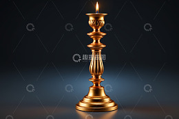 金色烛台蜡烛燃烧画面