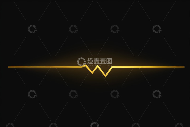高清大图下载【趣麦麦图】黑色背景金色发光折线图案