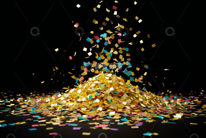 高清大图下载【趣麦麦图】五彩纸屑庆祝场景