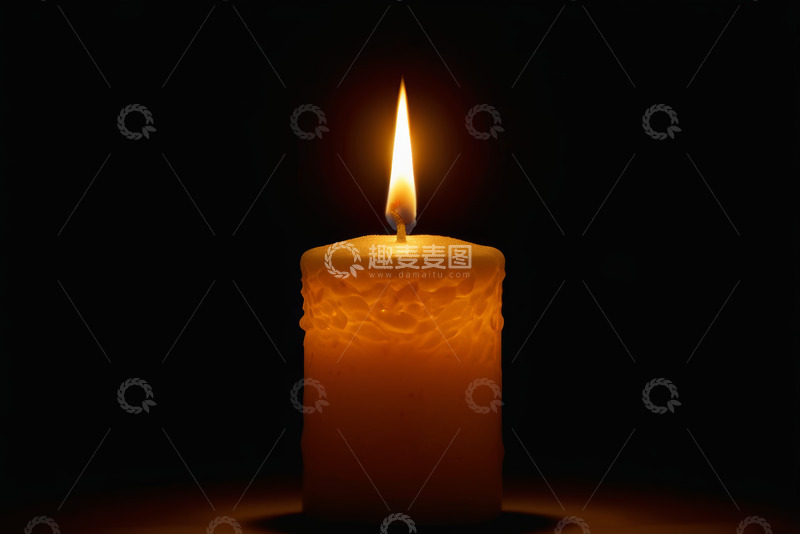 高清大图下载【趣麦麦图】燃烧的蜡烛特写